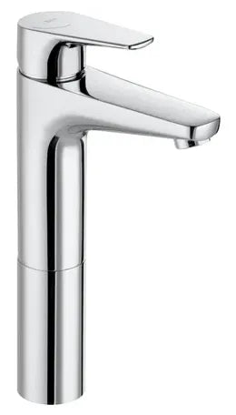 Grifo monomando de lavabo de caño alto con acabado cromado Atlas Roca 0