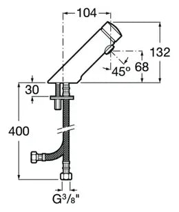 Grifo monomando de lavabo para instalación sobre repisa con acabado cromado Avant Roca 2