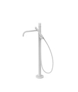Grifo monomando de pie acabado blanco mate para bañera y ducha con teleducha STUDY EXCLUSIVE TRES