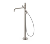 Grifo monomando de pie con teleducha acabado acero para bañera y ducha STUDY EXCLUSIVE TRES