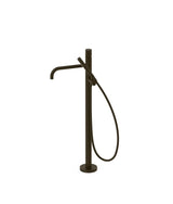 Grifo monomando de pie con teleducha para bañera y ducha acabado negro bronce STUDY EXCLUSIVE TRES