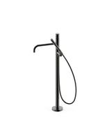 Grifo monomando de pie con teleducha para bañera y ducha acabado negro metalizado STUDY EXCLUSIVE TRES
