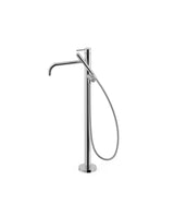 Grifo monomando de pie para bañera con maneta y teleducha acabado cromo STUDY EXCLUSIVE TRES