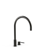 Grifo monomando de repisa para lavabo con instalación libre y acabado negro metalizado Study Tres
