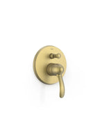 Grifo monomando dos vías para bañera y ducha con inversor y acabado latón viejo mate Tres Clasic Tres