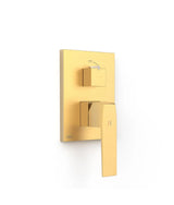 Grifo monomando empotrable de dos vías con volante distribuidor y latón acabado oro mate 24K SLIM EXCLUSIVE TRES
