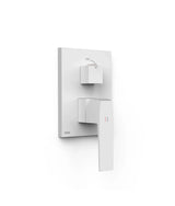 Grifo monomando empotrable de latón acabado blanco mate con volante distribuidor SLIM EXCLUSIVE TRES