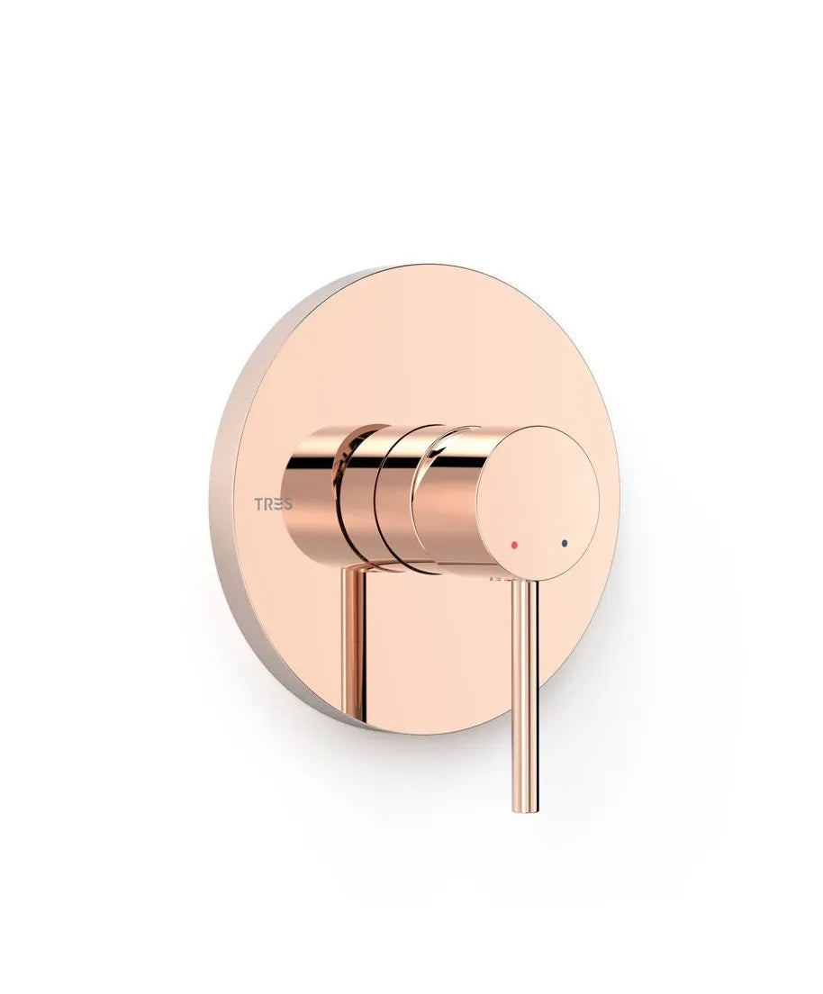 Grifo monomando empotrable de una vía con maneta de latón acabado oro rosa STUDY EXCLUSIVE TRES 0