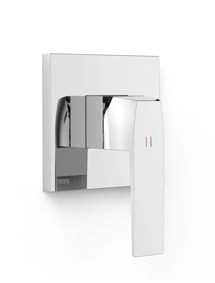 Grifo monomando empotrable de una vía fabricado en latón con acabado cromado SLIM EXCLUSIVE TRES 0