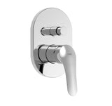 Grifo monomando empotrado para ducha y bañera de latón con acabado cromo Base Plus TRES