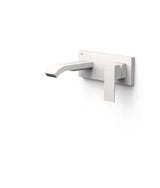 Grifo monomando empotrado para lavabo acabado blanco mate con caño Cuadro Tres