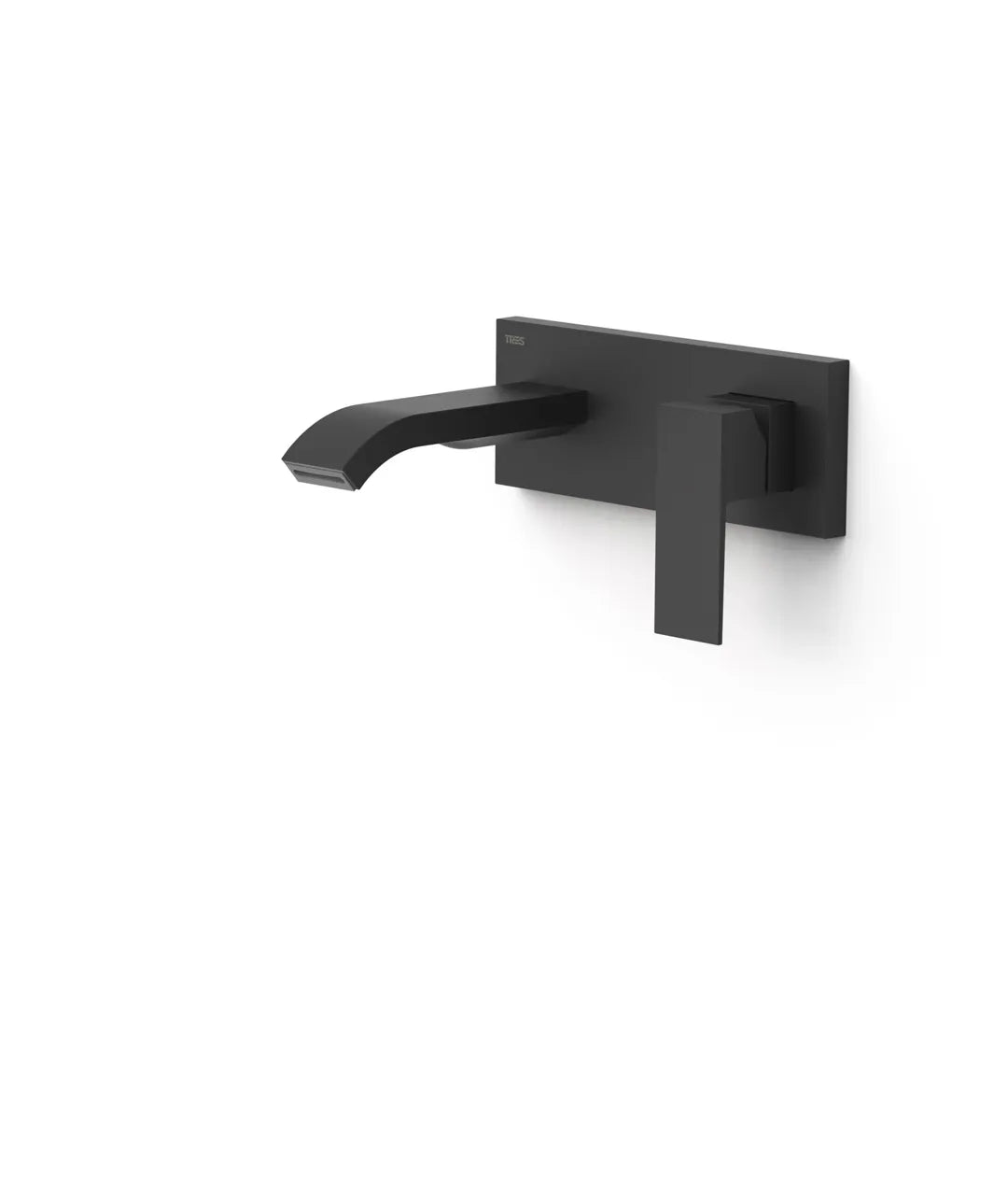 Grifo monomando empotrado para lavabo con caño negro mate Cuadro Tres 0