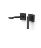 Grifo monomando empotrado para lavabo con junta antihumedad y caño negro mate Slim TRES