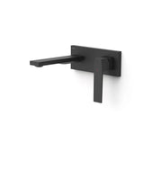 Grifo monomando empotrado para lavabo negro mate con caño de altura estándar Slim Tres