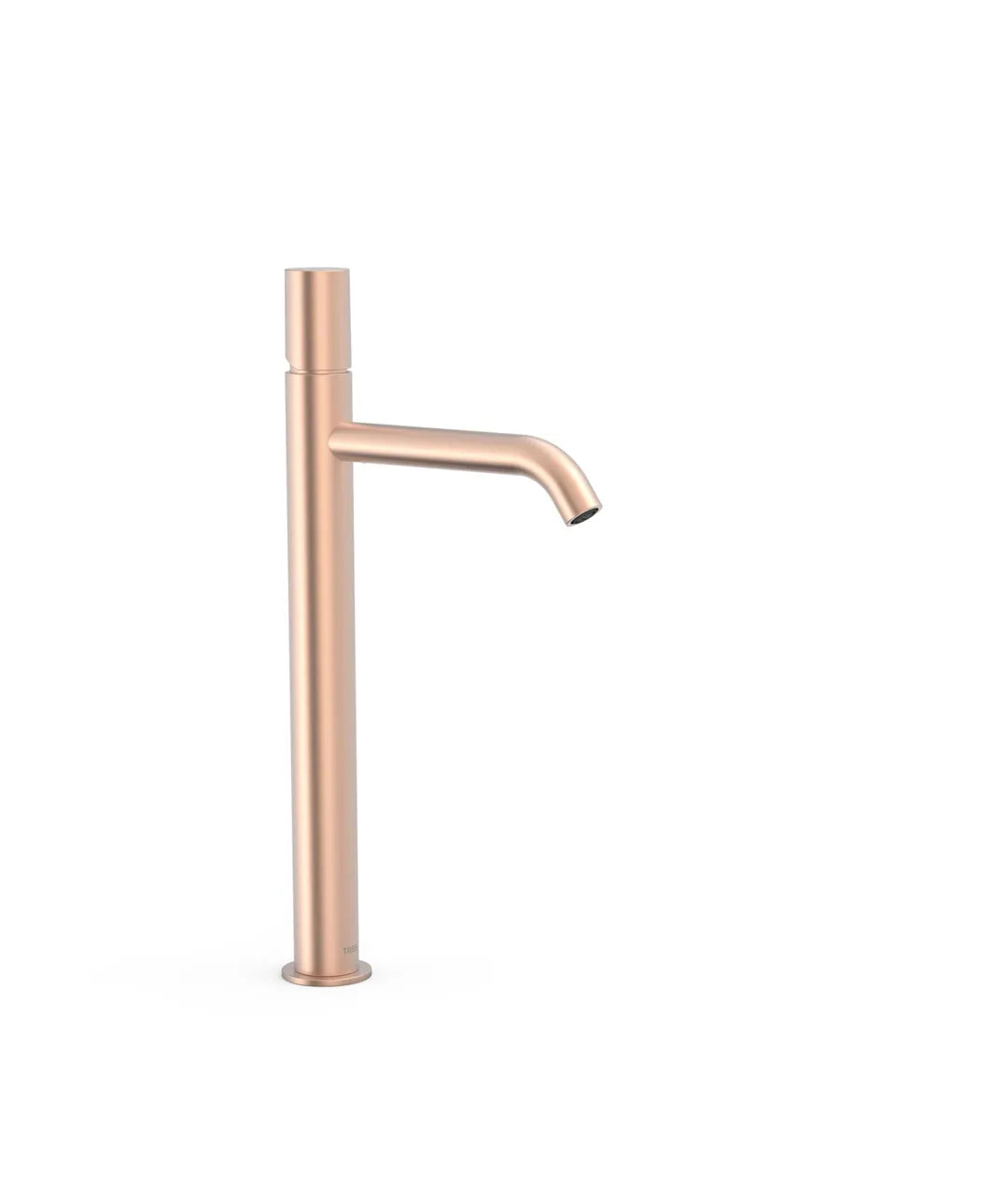 Grifo monomando extra alto para lavabo con acabado oro rosa mate STUDY COLORS TRES 0