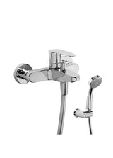 Grifo monomando para bañera y ducha con dos salidas fabricado en latón con acabado cromado Flat Tres
