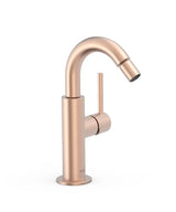 Grifo monomando para bidé con maneta lateral de latón acabado oro rosa mate STUDY EXCLUSIVE TRES