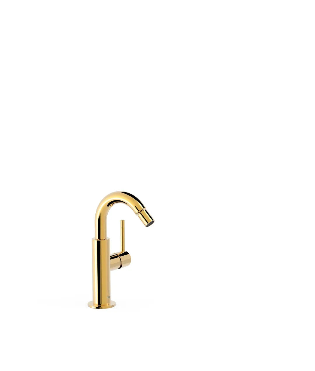 Grifo monomando para bidé con maneta lateral y rótula orientable acabado dorado Study Tres 0