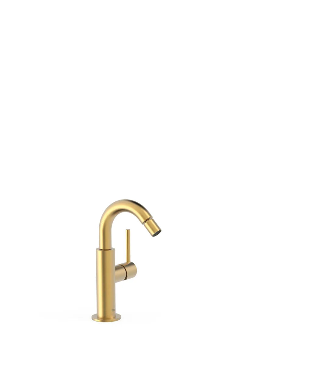Grifo monomando para bidé con maneta lateral y rótula orientable acabado oro mate Study Tres 0