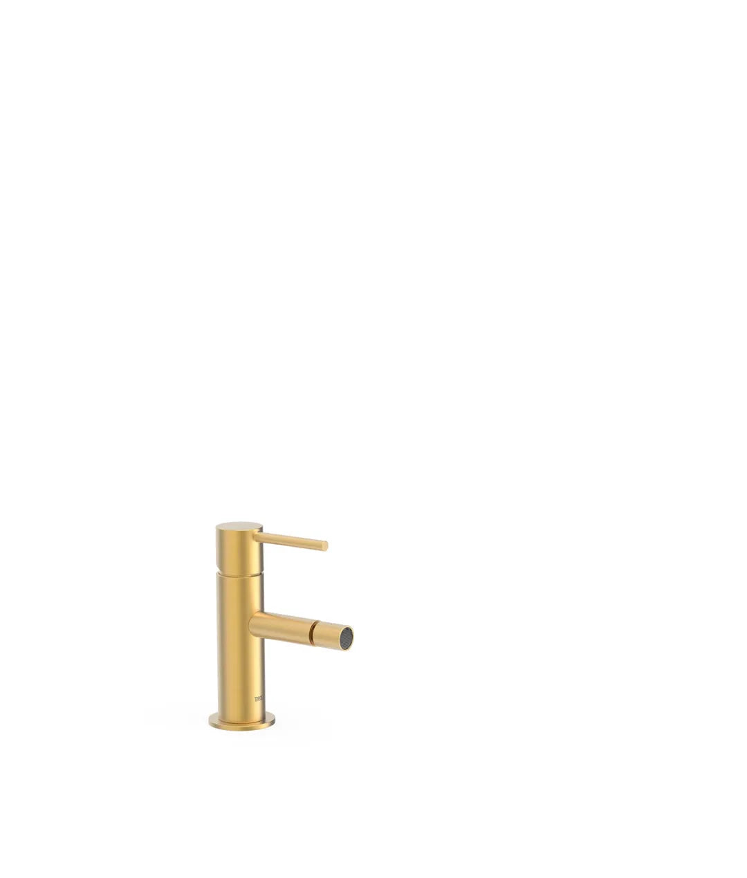 Grifo monomando para bidé con rótulo orientable en acabado oro mate Study Tres 0