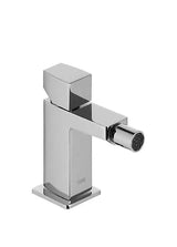 Grifo monomando para bidé fabricado en latón con válvula de desagüe y caño cuadrado CUB SLIM TRES