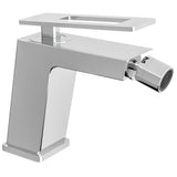 Grifo monomando para bidet cuadrado cromado con maneta hueca Cabrera de Valaz