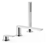 Grifo monomando para borde de bañera con acabado cromado Project Tres