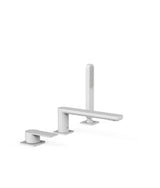 Grifo monomando para borde de bañera con ducha de mano acabado blanco mate Loft Tres
