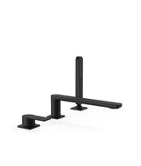 Grifo monomando para borde de bañera con ducha de mano acabado negro mate Loft Tres