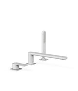 Grifo monomando para borde de bañera con ducha de mano con acabado blanco mate Loft Tres