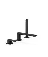 Grifo monomando para borde de bañera con ducha de mano en negro mate Loft Tres