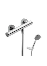 Grifo monomando para ducha con teleducha móvil de latón y acabado cromado Max Tres