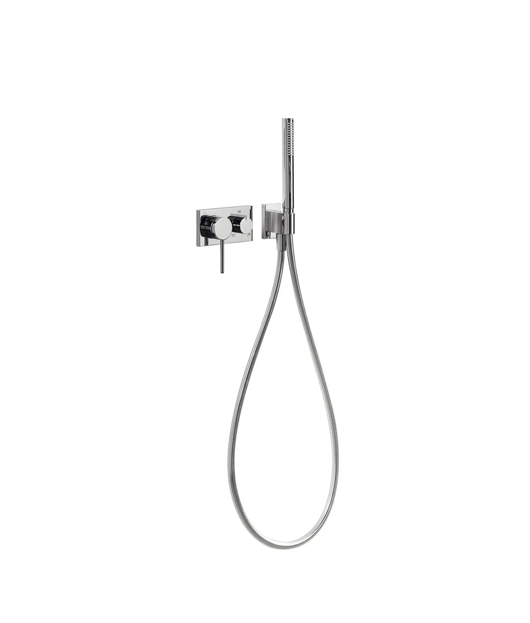 Grifo monomando para ducha empotrable de latón con acabado cromado TRES 0
