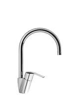 Grifo monomando para fregadero con caño curvo de latón con acabado cromado Cocina Standard TRES