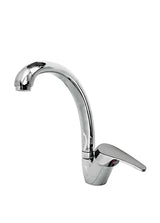 Grifo monomando para fregadero con caño curvo de latón y acabado cromado Basic TRES