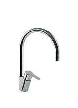 Grifo monomando para fregadero con caño curvo latón con acabado cromado Standard TRES