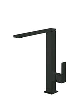 Grifo monomando para fregadero de latón con acabado negro mate Cuadro TRES