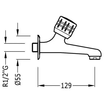 Grifo monomando para fregadero fabricado en latón con acabado cromado Basic TRES 1