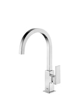 Grifo monomando para lavabo con caño curvo de latón y acabado cromado XXL Cuadro TRES