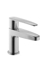 Grifo monomando para lavabo con caño de latón y acabado cromado Flat Tres