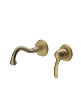Grifo monomando para lavabo con cuerpo empotrado indivisible con acabado latón viejo mate Tres Clasic Tres