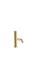 Grifo monomando para lavabo con latiguillos de alimentación flexibles latón acabado dorado Study Tres