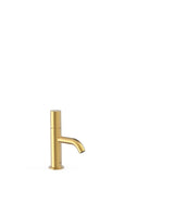 Grifo monomando para lavabo con latiguillos flexibles de alimentación acabado oro mate 24 K Study Tres