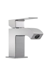 Grifo monomando para lavabo de latón con acabado cromado Cuadro TRES