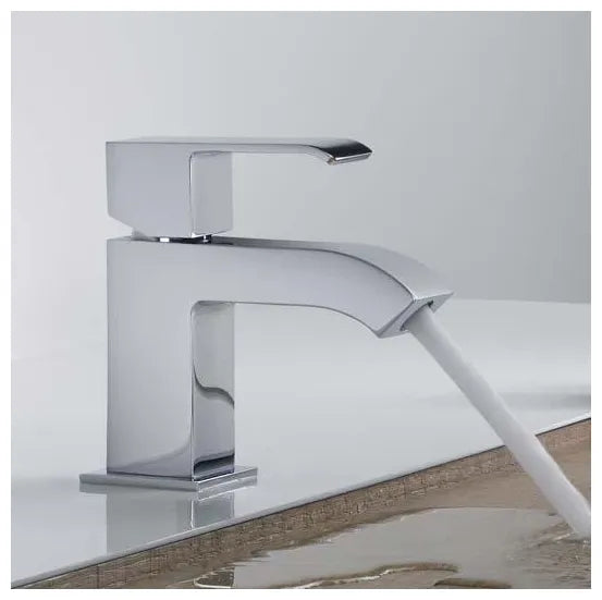 Grifo monomando para lavabo de latón con acabado cromado Cuadro TRES 1