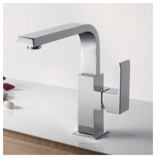 Grifo monomando para lavabo de latón con acabado cromado M Cuadro TRES 2
