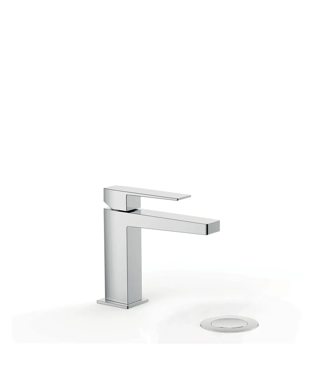 Grifo monomando para lavabo de latón con acabado cromado y desagüe automático SLIM TRES 0