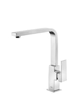 Grifo monomando para lavabo en forma de L de latón con acabado cromado Cuadro TRES