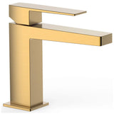 Grifo monomando para lavabo fabricado en latón con acabado en oro mate S Slim TRES