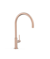 Grifo monomando XXL con maneta lateral y ahorro energético en acabado oro rosa mate Study Tres